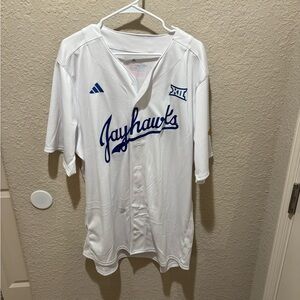 Adidas Kansas Jayhawks White Men's Baseball Jersey